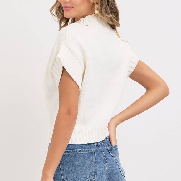 Love! Valentine Heart Chunky Knit Sweater — Boxy Cotton Blend - Multiple Sizes - Picture 5 of 7